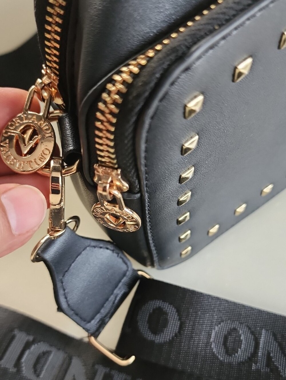 Valentino Black Crossbody Bag with Gold Hardware - Picture 3 of 12